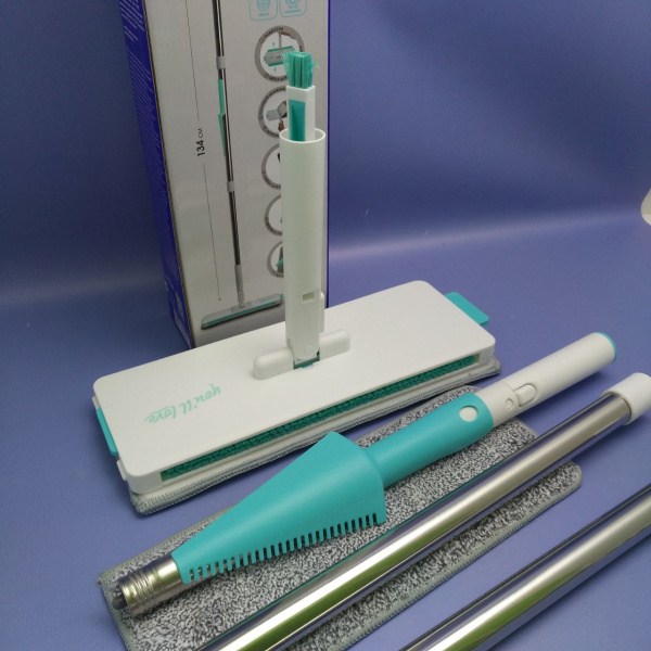 Швабра - трансформер 7 в 1 SuperLight (щетка, поломой, сгон, пипидастр, щетка для очистки насадки, щеточка с совком, сменная насадка). Меньше места, больше полезности